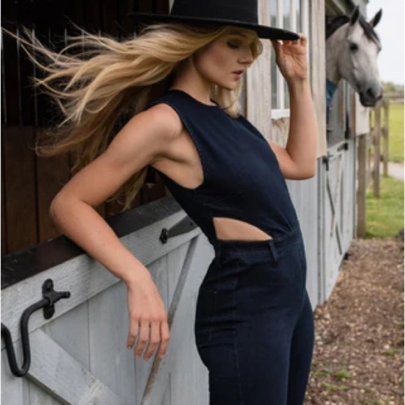 WeWoreWhat Cutout Slit Stretch Denim Jumpsuit - Picture 16 of 16